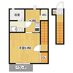 CocorizeA 1Kの間取図画像