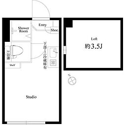 カサ・デ・アンジェラ ワンルームの間取図画像