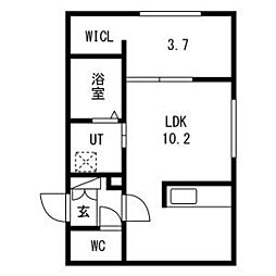 札幌市豊平区月寒西一条7丁目マンション 1LDKの間取図画像