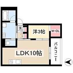WellnestROOM名駅南 1LDKの間取図画像