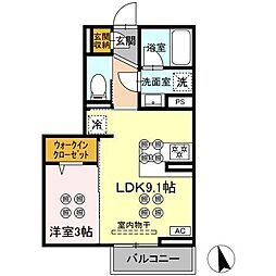 ディアライズ河内 1LDKの間取図画像