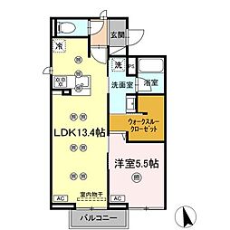 ディアライズ河内 1LDKの間取図画像