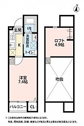 Luna 1Kの間取図画像
