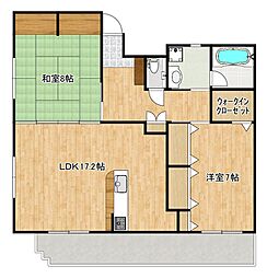 リベルテ御領 2LDKの間取図画像