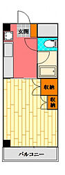 コーポ三次 1Kの間取図画像