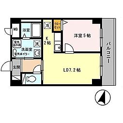 エアリー元町 1LDKの間取図画像