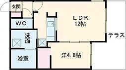 URBAN FLATS千歳(アーバンフラッツチトセ)仮)GA-千歳緑町1丁目MS 1LDKの間取図画像