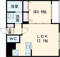 URBAN FLATS千歳(アーバンフラッツチトセ)仮)GA-千歳緑町1丁目MS 1LDKの間取図画像
