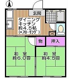 フォーブル33 2DKの間取図画像