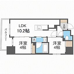 セレニテフラン野田阪神駅前 2LDKの間取図画像