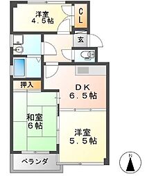 プリムローズマキB 3DKの間取図画像