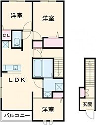 ギャラン大野井 B棟 3LDKの間取図画像