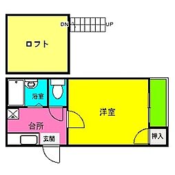 サンシャイン井尻 1Kの間取図画像