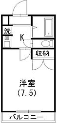 レオパレスジュネス 1Kの間取図画像
