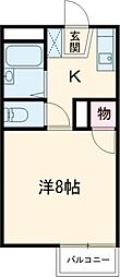 ハイツウィング 1Kの間取図画像