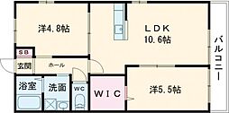 プライムリュクスフラット 2LDKの間取図画像