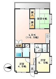 アサヒパレス庄内 3LDKの間取図画像
