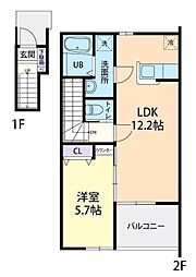 Park Forest(パークフォレスト) A 1LDKの間取図画像