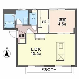 フレグランスアゼリアA 2DKの間取図画像
