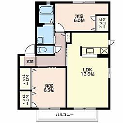 マストタウン松岡3N 2LDKの間取図画像