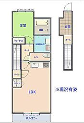 ロベリアII 1LDKの間取図画像