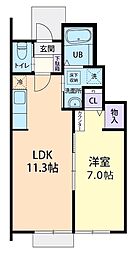 La Ciel 1LDKの間取図画像