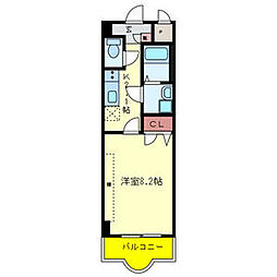 ルミエール八尾2 1Kの間取図画像
