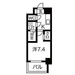 BrickKamejima 1Kの間取図画像