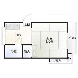 幸美コーポ 1Kの間取図画像