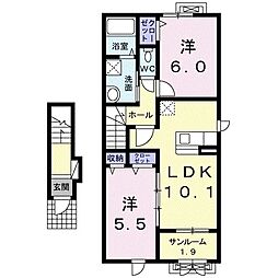 ベルイリーデ2 2LDKの間取図画像