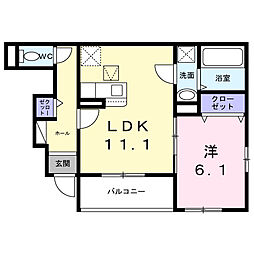 沢良宜東町アパート(028595601) 1LDKの間取図画像