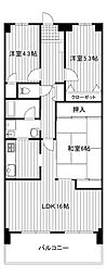 ヒューマンズシティ矢野 3LDKの間取図画像