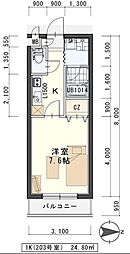 ラフォーレ椌木 1Kの間取図画像