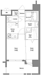 エンクレスト舞鶴2 2Kの間取図画像