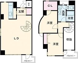 フィールトレイン 2LDKの間取図画像