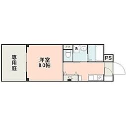 ヴィレッジ1月出 1Kの間取図画像