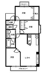 ビューラー・佃2 3LDKの間取図画像