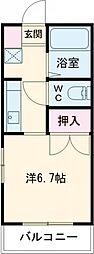 マンション・ハピネス 1Kの間取図画像