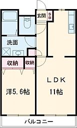 ベルヴィ栗東 1LDKの間取図画像
