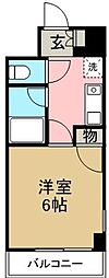 アメッセ城西 1Kの間取図画像