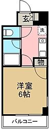 アメッセ城西 1Kの間取図画像