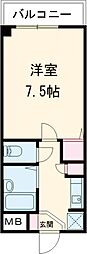 ロジュマン泉佐野 1Kの間取図画像