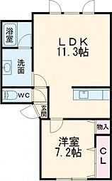 ChouChou 1LDKの間取図画像