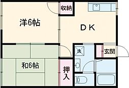 セブンコーポ2 2DKの間取図画像