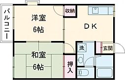 セブンコーポ2 2DKの間取図画像