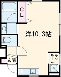 アルチェ下早通 ワンルームの間取図画像