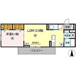 Dーresena丸山N 1LDKの間取図画像