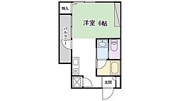 M-WAVE 1Kの間取図画像