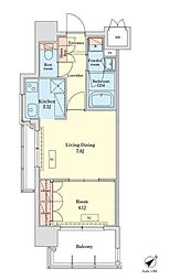 RJRプレシア千代県庁口駅前 1LDKの間取図画像