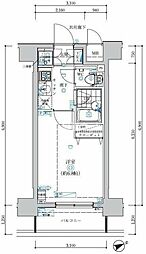 ラシード立川セレンシア 1Kの間取図画像